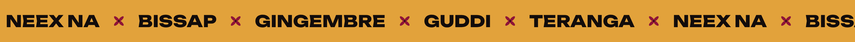 Neex na · Bissap · Gingembre · Guddi · Teranga